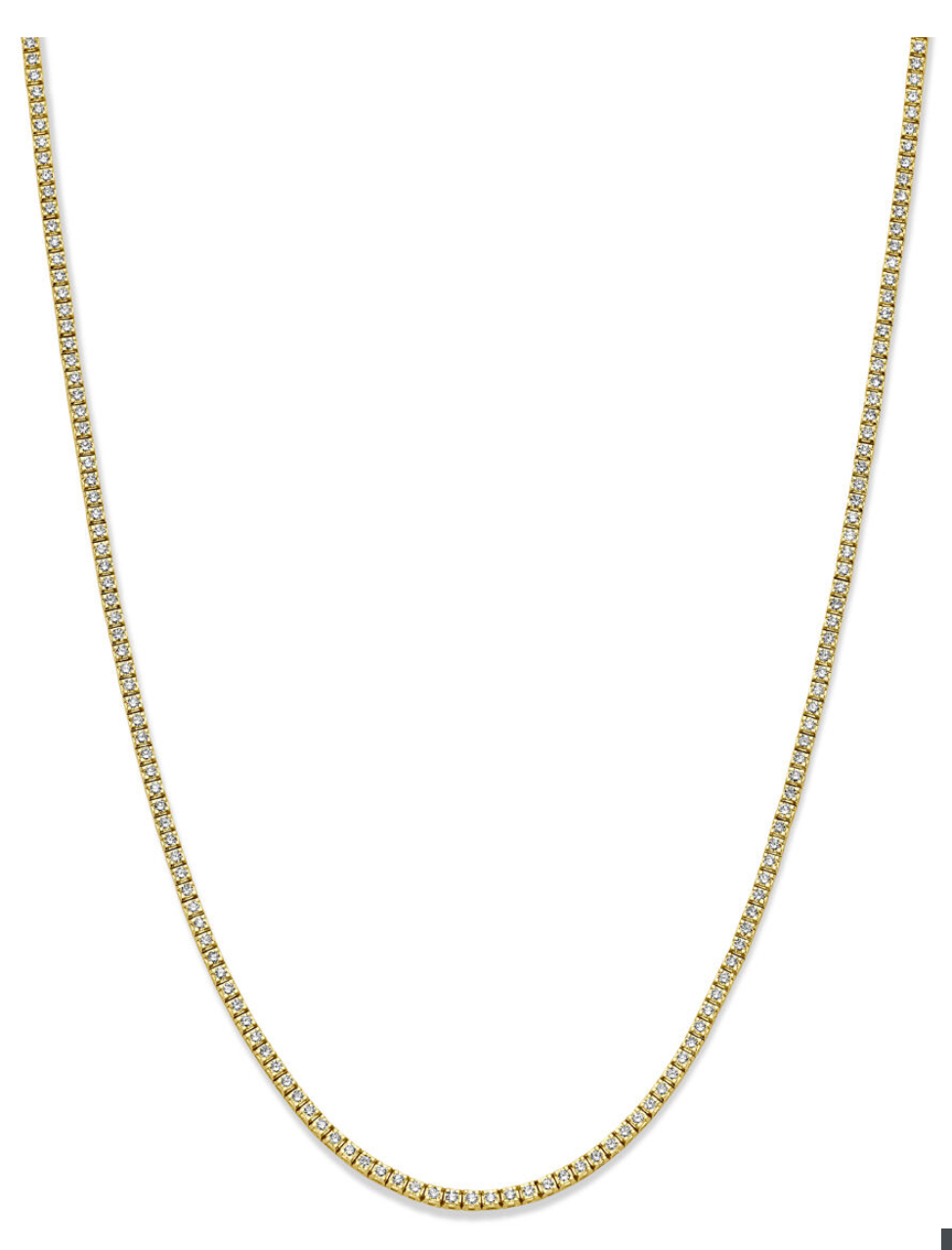 14krt Gouden tenniscollier Diamant 5,00crt 2,5mm 42cm